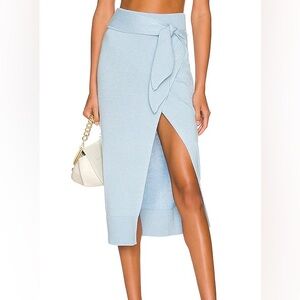Mimmi Wrap Skirt in Dusty Blue